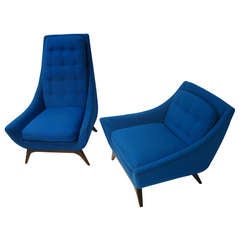 Pair Of Adrian Pearsall Mid Century Lounge Chairs