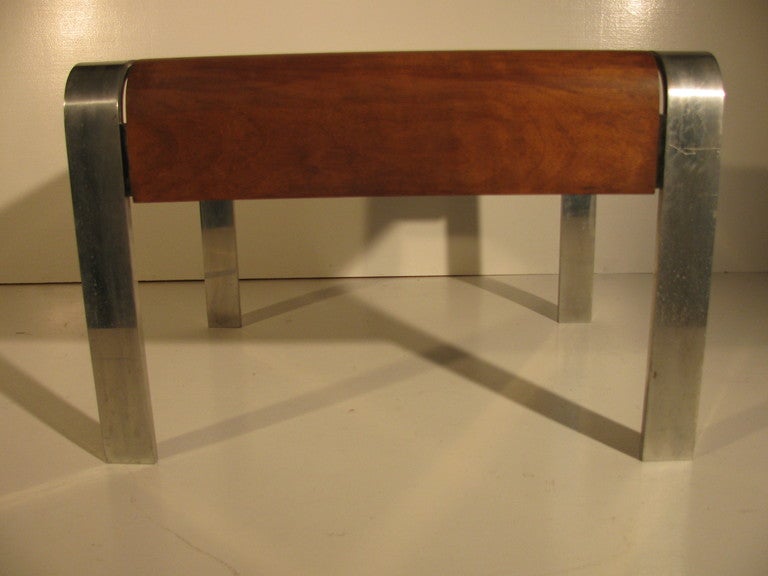 Mid-Century Modern Extruded Aluminum Table with Bent Wood 1