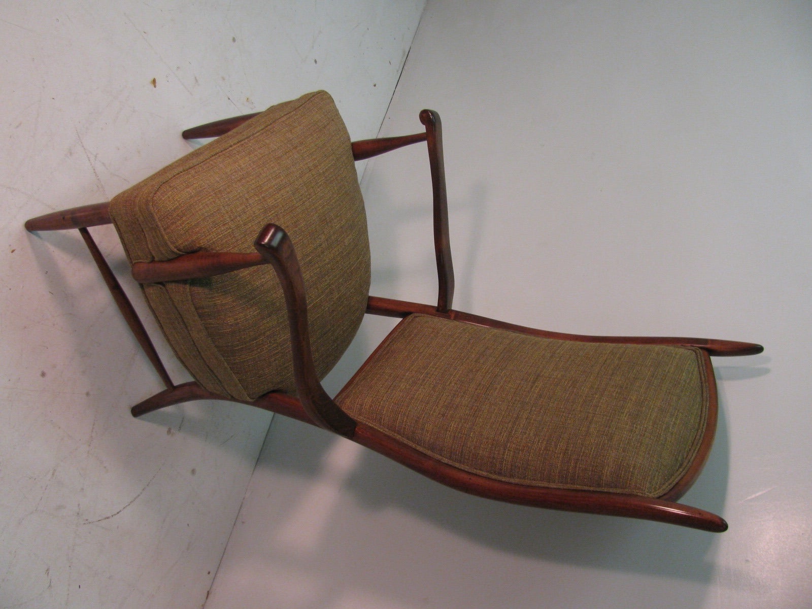 American Mid-Century Modern Curved Tallback Whimsical Armchair Edward Wormley