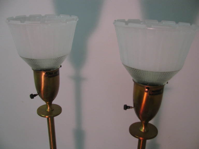 Pair of Mid Century Tall Rembrandt Table Lamps In Good Condition For Sale In Port Jervis, NY