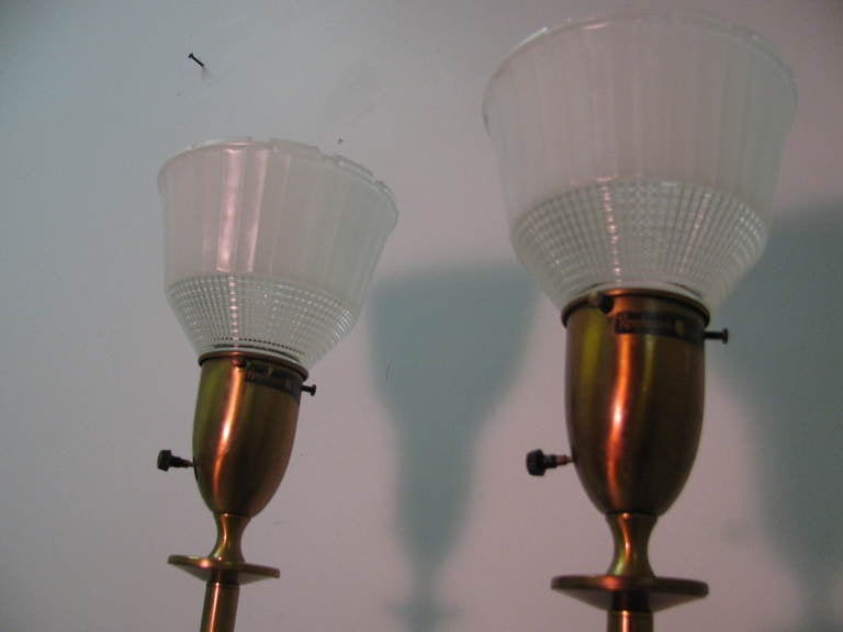 Mid-20th Century Pair of Mid Century Tall Rembrandt Table Lamps For Sale