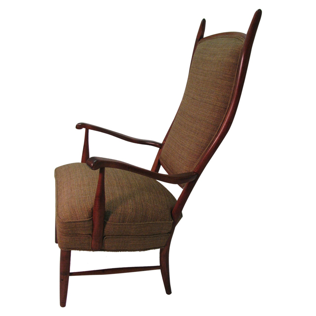 Mid-Century Modern Curved Tallback Whimsical Armchair Edward Wormley