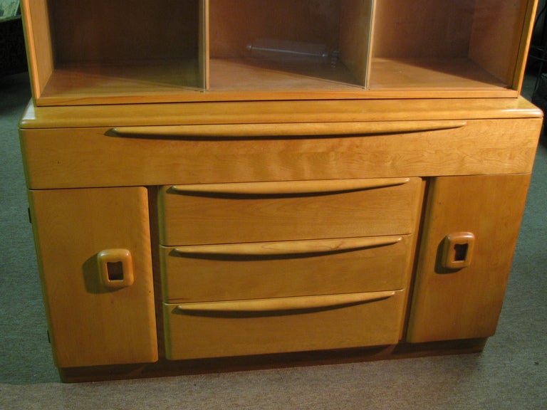 Gilbert Rohde Inspired Heywood Wakefield Credenza with Glass Top Cabinet 2