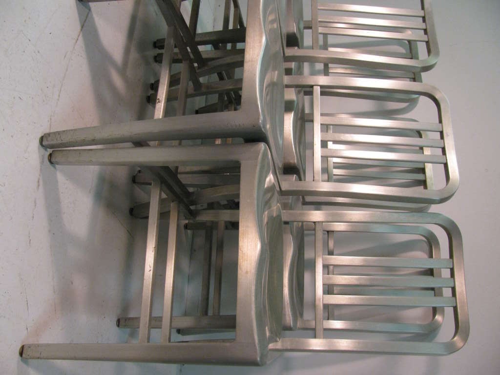 Mid-Century Modern Good Form Set of Six Aluminum Dining Chairs