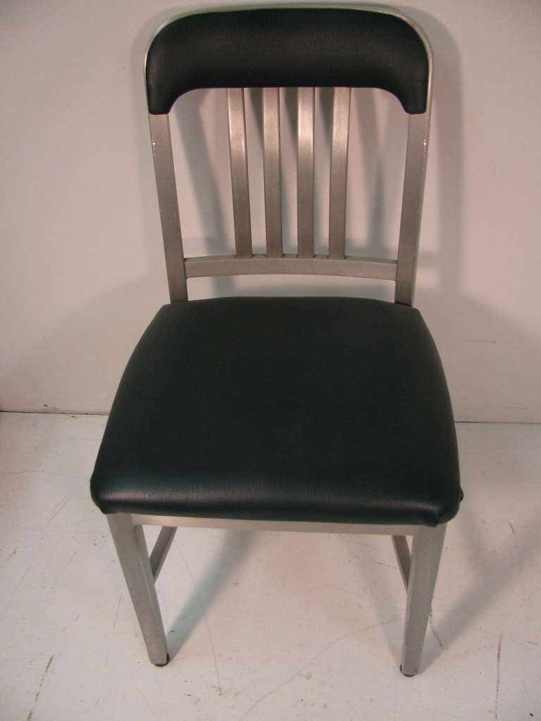 Mid-20th Century Good Form Set of Four Aluminum Slat Back Chairs