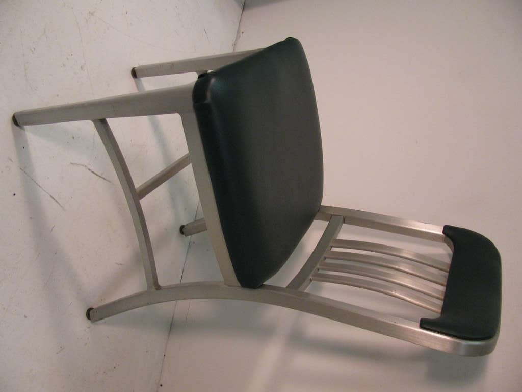 American Good Form Set of Four Aluminum Slat Back Chairs