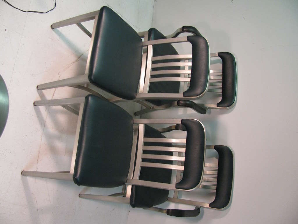 Good Form Set of Four Aluminum Slat Back Chairs 3
