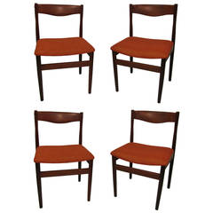 Set of Four Mid-Century Poul Volther Teak Dining Chairs 6