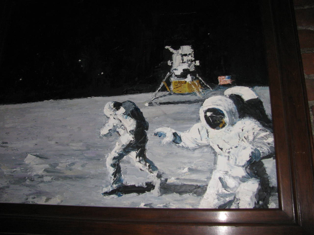 American Historic Lunar Landing Painting by Caulton Waugh, 1969