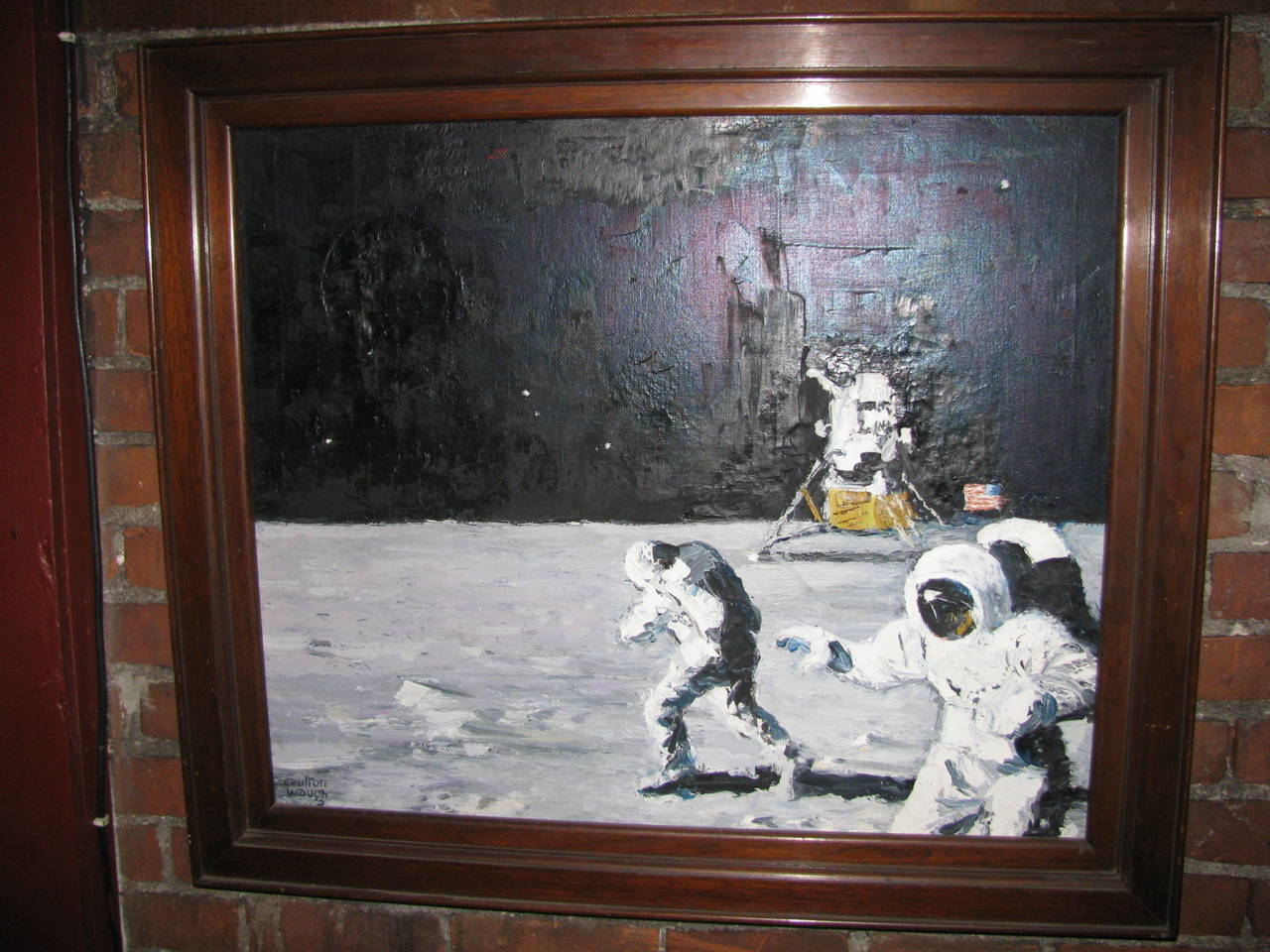 Historic Lunar Landing Painting by Caulton Waugh, 1969 2