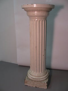 Antique 19th Century Birdbath / Plant Stand in The Form of a Fluted Doric Column