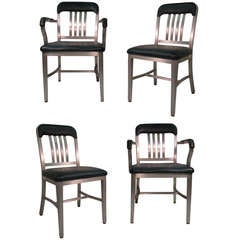 Good Form Set of Four Aluminum Slat Back Chairs