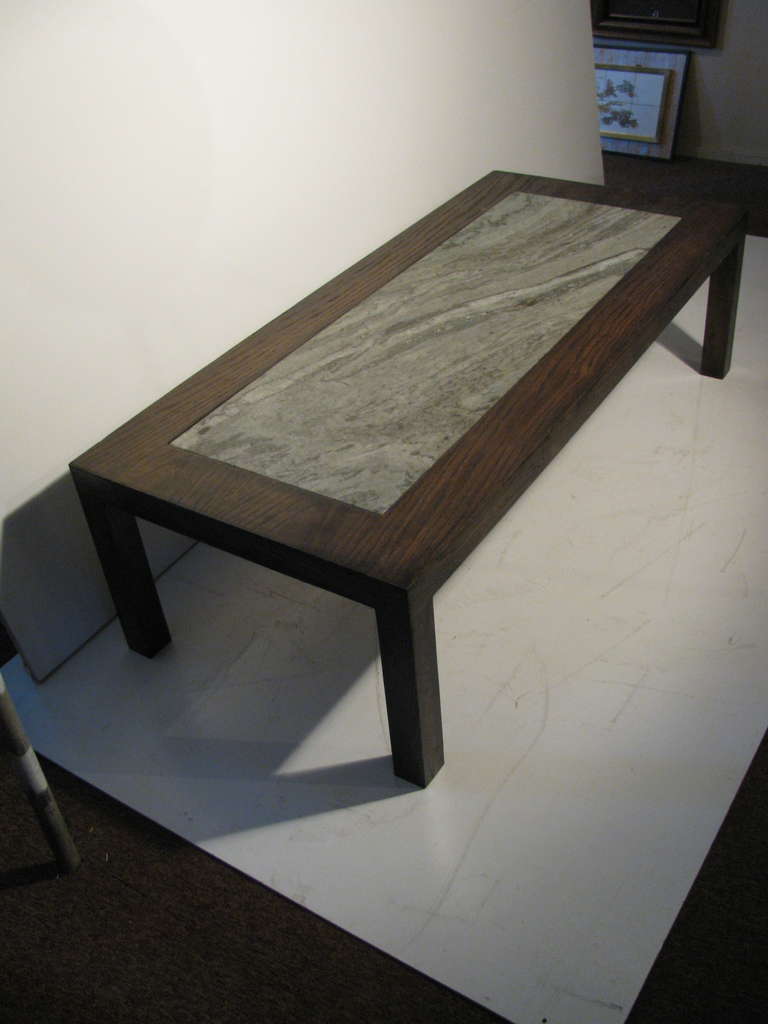 Mid Century Modern Granite Top Cocktail Table in The Style of Tommy Parzinger For Sale at