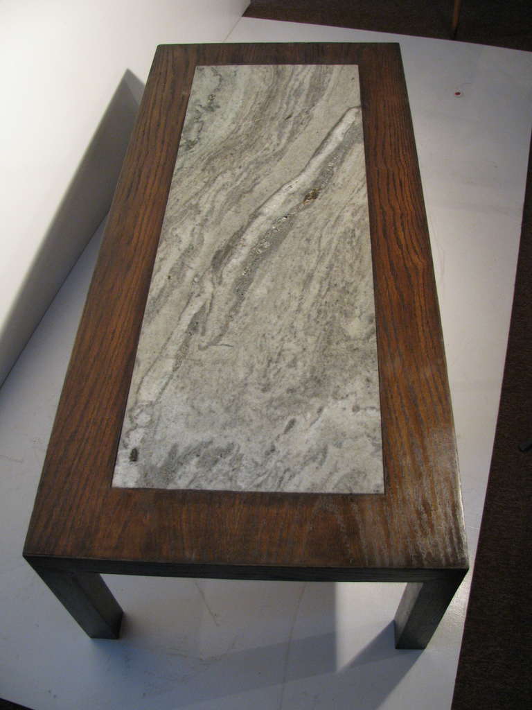 Mid Century Modern Granite Top Cocktail Table in The Style of Tommy Parzinger For Sale at