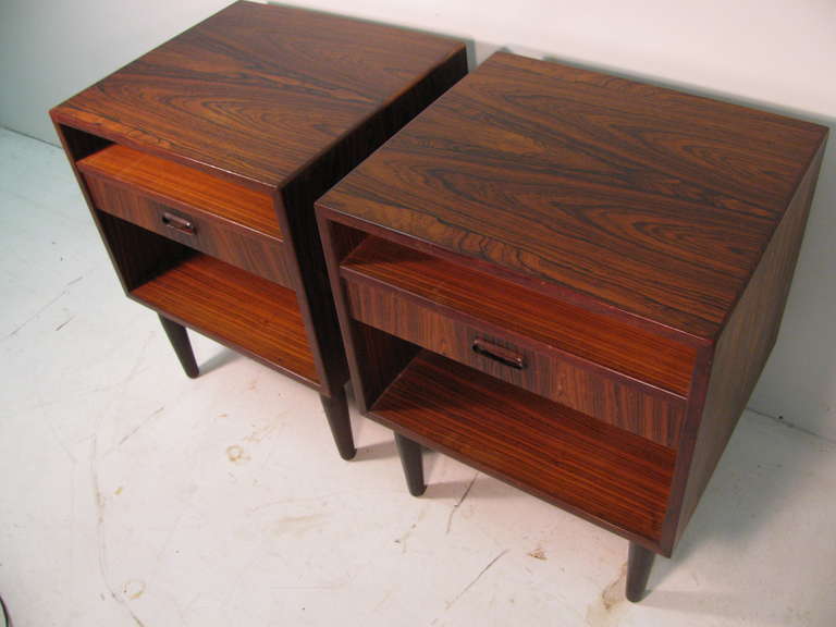 Pair of Danish Modern Rosewood Night Tables By Falster 4