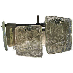 Pair of Fabulous Murano Midcentury Italian Chandelier by Mazzega