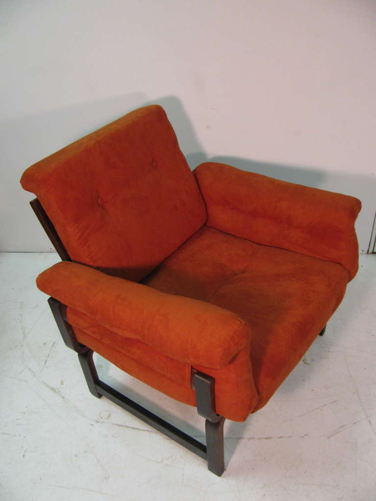 Pair of Midcentury Brazilian Rosewood Lounge Chairs Manner of Jean Gillon In Good Condition In Port Jervis, NY