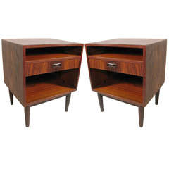 Used Pair of Danish Modern Rosewood Night Tables By Falster