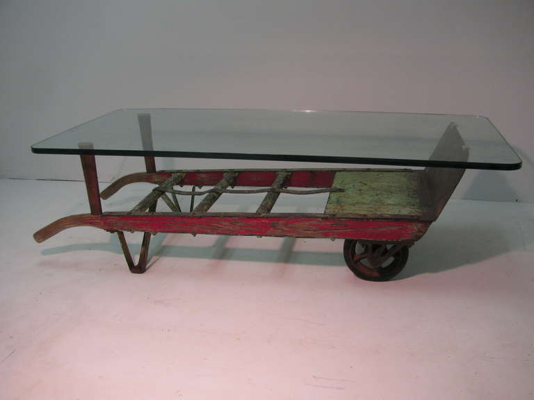 American Early Industrial Hand Truck Cocktail Table