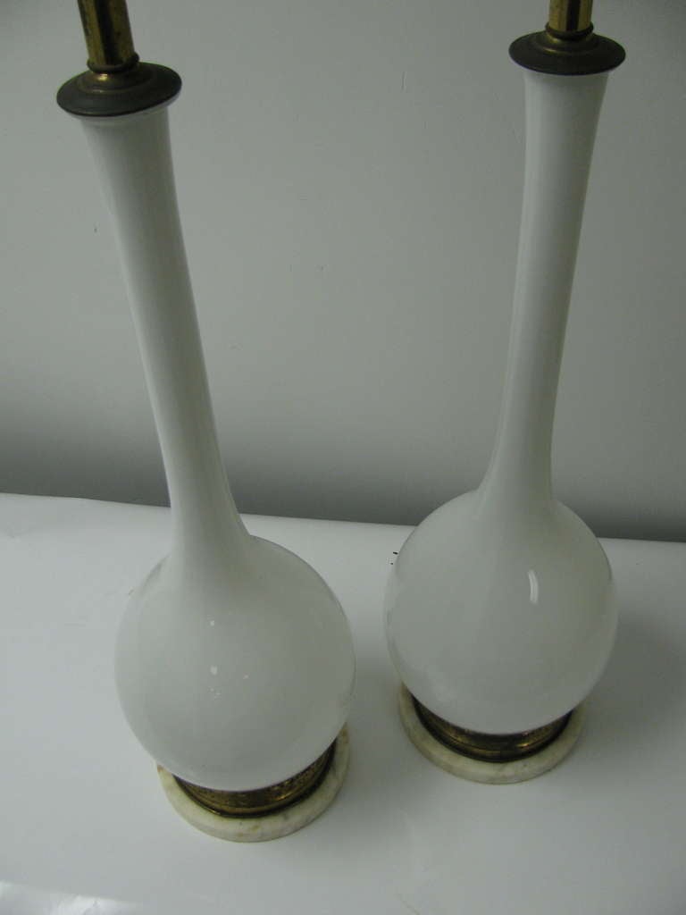 Paire de Lampes de Table Vintage en Verre de Murano avec Boîtier Milieu de Siècle par Archimede Segus Bon état - En vente à Port Jervis, NY
