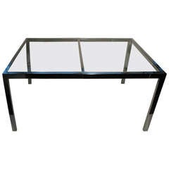 Milo Baughman Nickel Chrome Dining Table - Desk