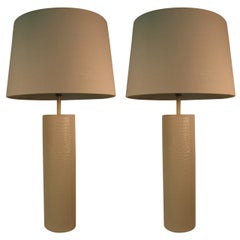 Pair of Mid-Century Modern Faux Crocodile Table Lamps