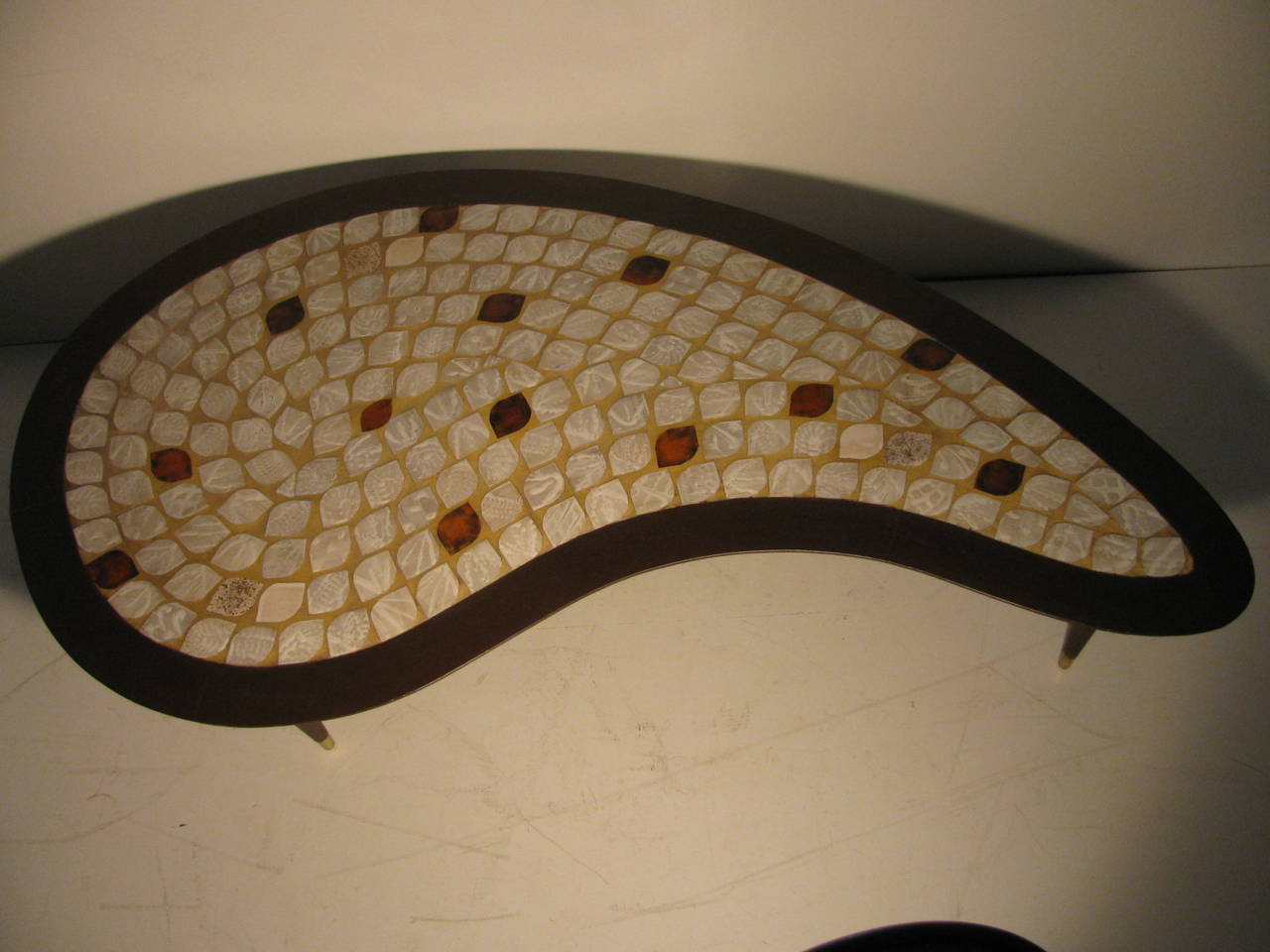 Mid-Century Modern Kidney Shaped Tile Top Cocktail Table by Hohenberg In Good Condition In Port Jervis, NY