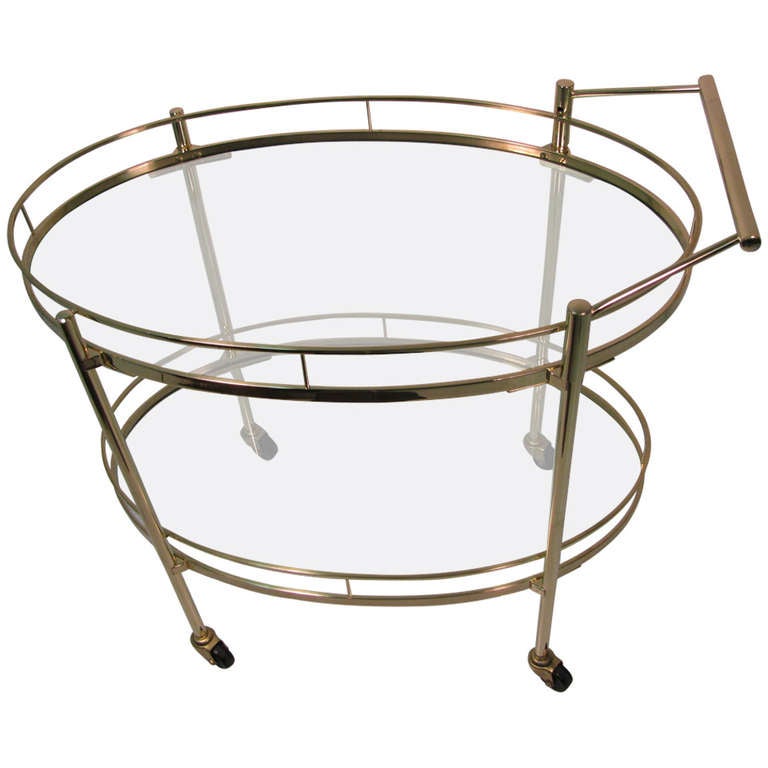 Mid Century Brass Maxwell Phillips Bar - Service Cart