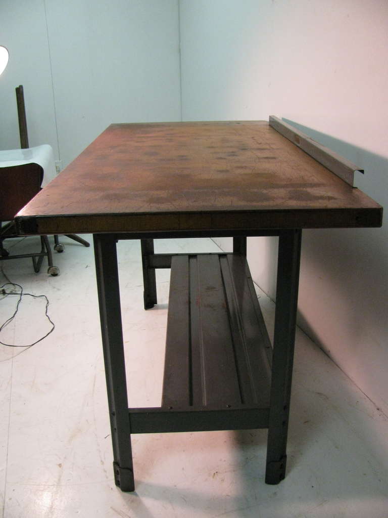 Steel and Wood Industrial Machine Shop Work Table, Desk or ...