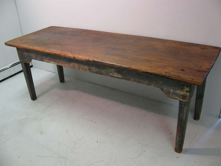 American 19th c. New York State Pine Farm Dining Table