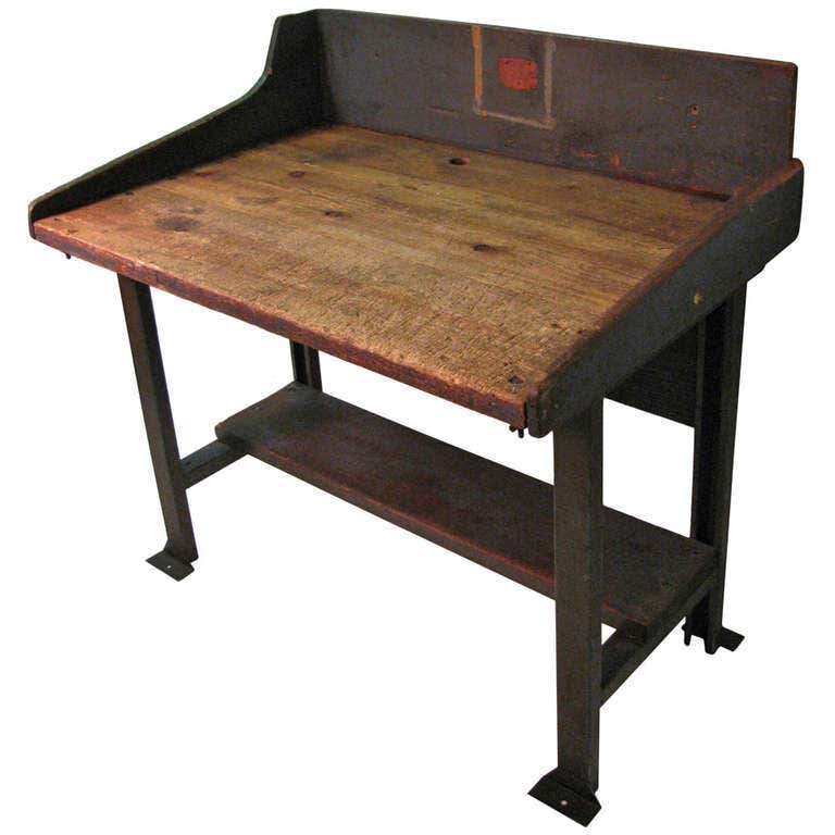 Industrial Machine Shop Work Table / Desk at 1stDibs | machine shop ...