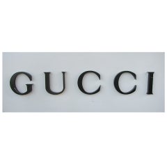 Vintage Gucci Metal Marquee Sign from a New York Store