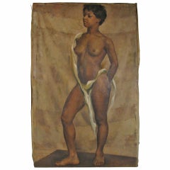 Nude Standing, Oil on Canvas by American Artist Jane White