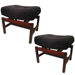 Pair of Mid-Century Footstools, Ottomans by Jens Risom