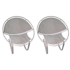 Retro Pair of Salterini Clam Shell Outdoor Lounge Chairs