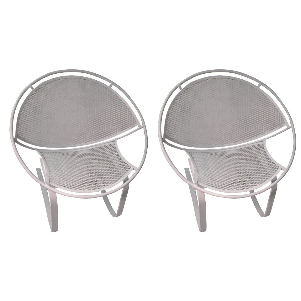 Pair of Salterini Clam Shell Outdoor Lounge Chairs