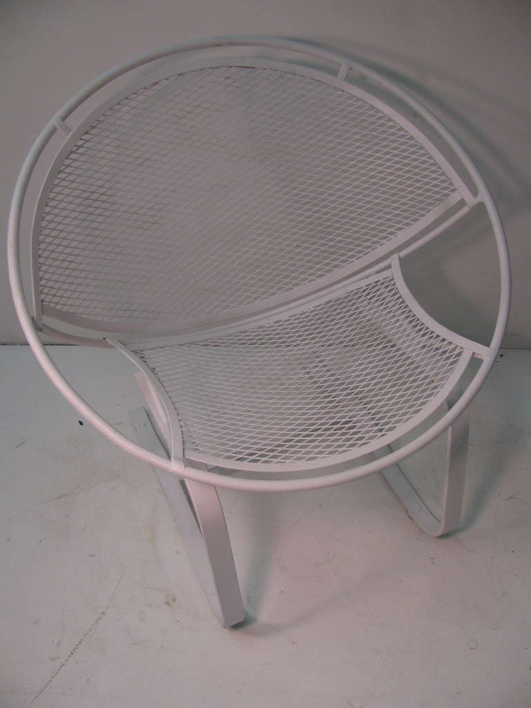Classic Pair Of Outdoor Chairs By Maurizio Tempestini For Salterini. Spring Frame Which Adds To The Comfortable Factor.