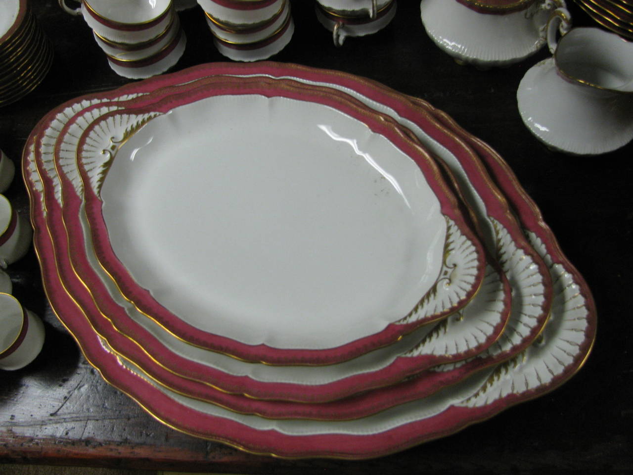 Spectacular Antique Limoge Porcelain 194 Piece Dish Set by Theodore Haviland In Excellent Condition In Port Jervis, NY