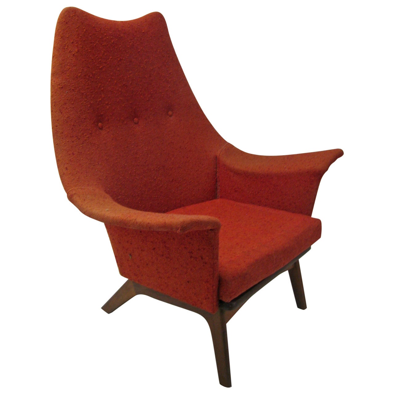 Adrian Pearsall MidCentury Modern High Back Wing Chair at 1stDibs