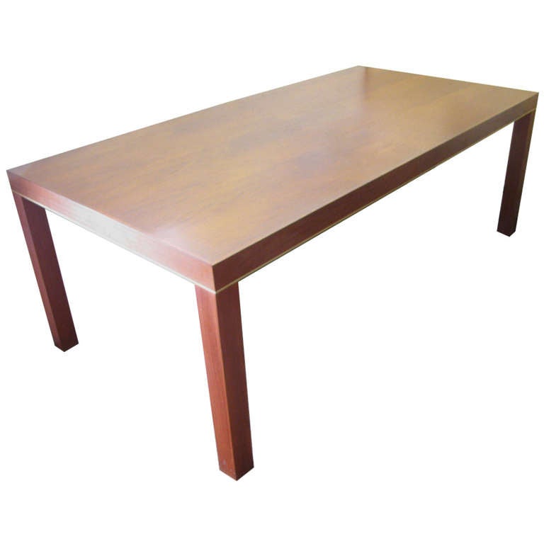 Midcentury Teak Parsons Style Dining Room or Conference Table For Sale at 1stdibs