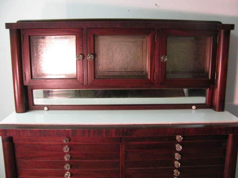 Victorian Mahogany Step Back Dental Cabinet