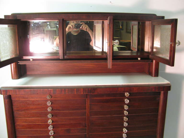 American Mahogany Step Back Dental Cabinet