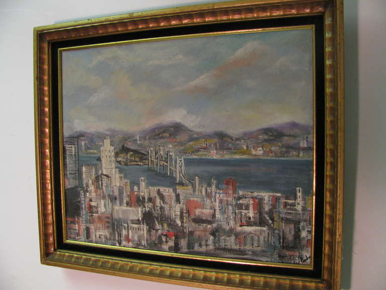 Mid-20th Century Mid Century San Francisco Oil on Canvas, 