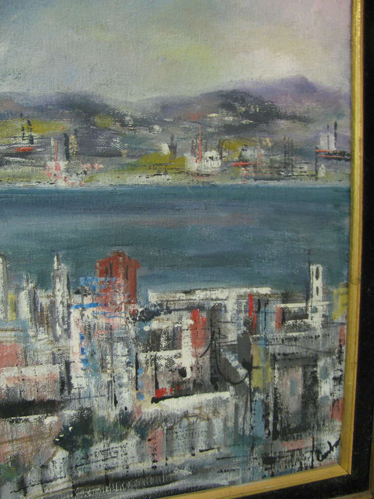 Mid Century San Francisco Oil on Canvas, 