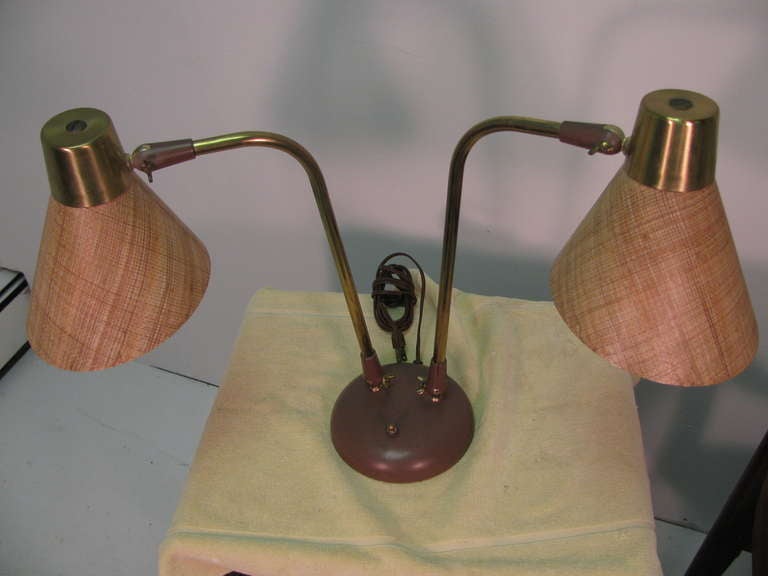 Brass Mid-Century Modern Table or Desk Lamp by Prescolite