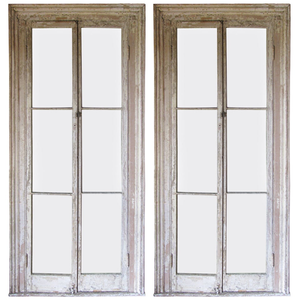 Pair Georgian 19th Century Floor To Ceiling Door - Windows
