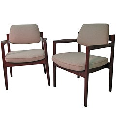 Pair of Danish Mid-Century Modern Armchairs Attributed to Jens Risom