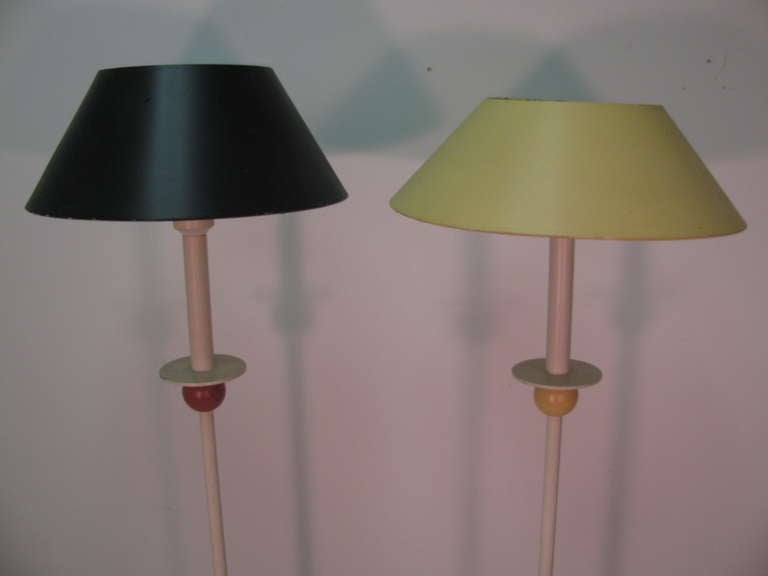 Italian Pair of Mid-Century Modern Memphis Floor Lamps Italy, C1984 For Sale