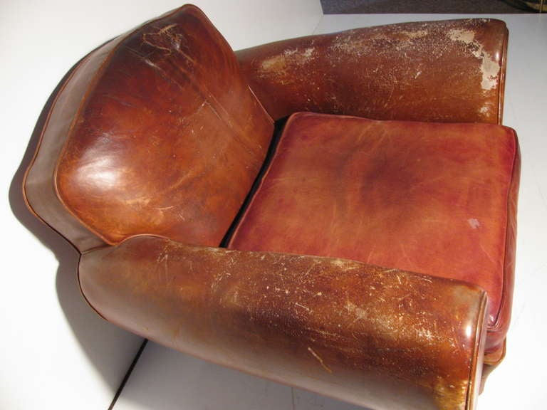 French Art Deco Leather Club Chair 5