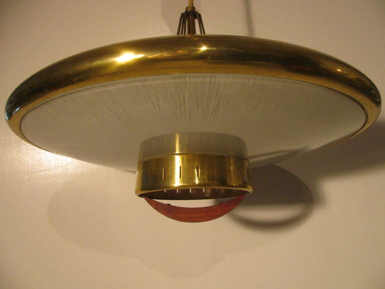 American Mid Century Modern Pendant Lamp Manner of Paavo Tynell
